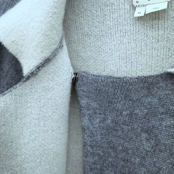 Anthropologie Womens Moto Alpaca Wool Cardigan Sz XL Gray Cabincore Luxe Lounge - Picture 6 of 14